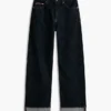 Jeans droit ample à taille mi-haute en denim selvedge Jeans droit ample à taille mi-haute en denim selvedge