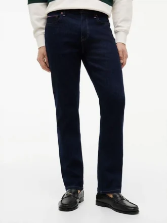 Jeans droit délavé indigo