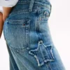 Jeans taille haute à jambes larges avec motif étoiles pour enfants Jeans taille haute à jambes larges avec motif étoiles pour enfants