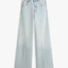 Jeans taille haute à jambes larges et ourlet brut Jeans taille haute à jambes larges et ourlet brut