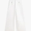 Jeans taille haute à jambes larges et ourlet brut Jeans taille haute à jambes larges et ourlet brut