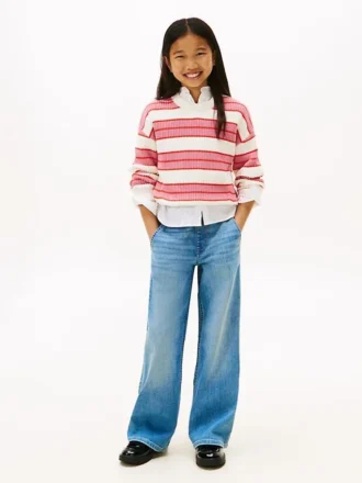 Jeans utilitaires stretch à jambes larges pour enfants