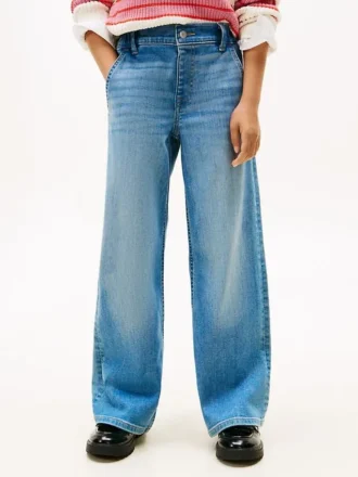 Jeans utilitaires stretch à jambes larges pour enfants