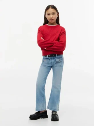 Jeans évasés à poches plaquées pour enfants