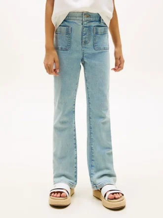Jeans évasés à poches plaquées pour enfants