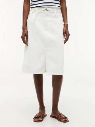 Jupe en denim blanc à ceinture