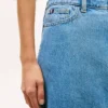 Jupe midi en denim à ourlet brut Jupe midi en denim à ourlet brut
