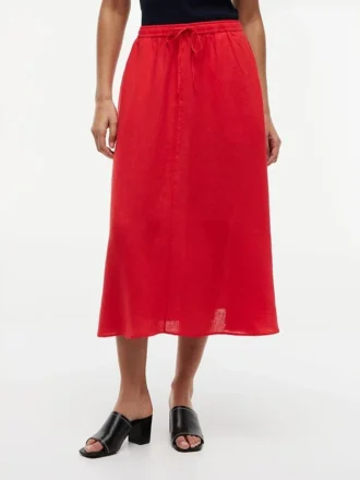 Jupe midi en lin