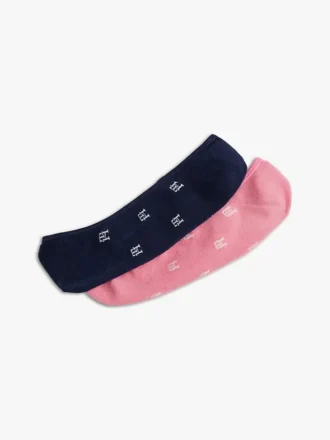 Lot de 2 paires de chaussettes invisibles à motif monogramme