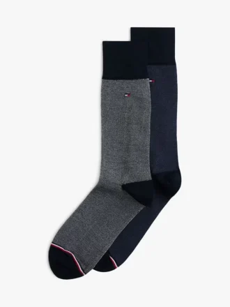 Lot de 2 paires de chaussettes piquées contrastées Lot de 2 paires de chaussettes piquées contrastées