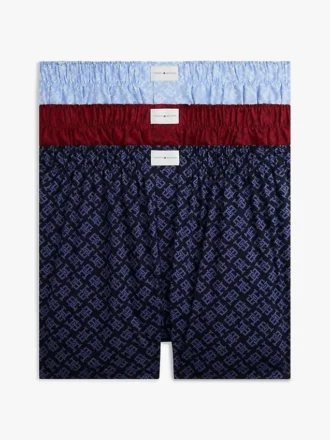 Lot de 3 boxers tissés à monogramme intégral