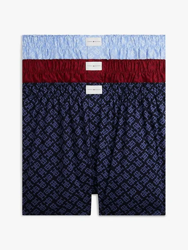 Lot de 3 boxers tissés à monogramme intégral Lot de 3 boxers tissés à monogramme intégral