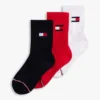 Lot de 3 paires de chaussettes à col rond pour enfants avec logo drapeau
