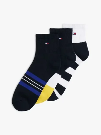 Lot de 3 paires de chaussettes mi-mollet à rayures multicolores