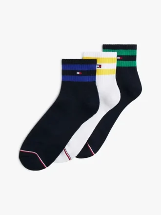 Lot de 3 paires de chaussettes mi-mollet à rayures universitaires