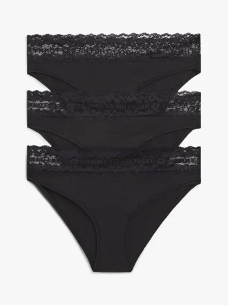 Lot de 3 slips bikini à bordure en dentelle