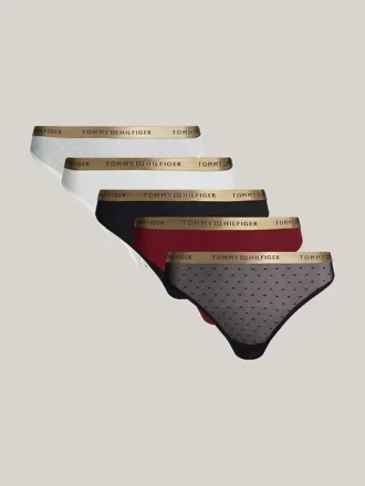 Lot de 5 strings à ceinture logo