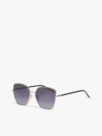 Lunettes de soleil à monture papillon en métal
