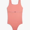 Maillot de bain à col carré et logo pour enfants Maillot de bain à col carré et logo pour enfants