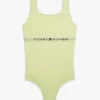 Maillot de bain à col carré et logo pour enfants Maillot de bain à col carré et logo pour enfants