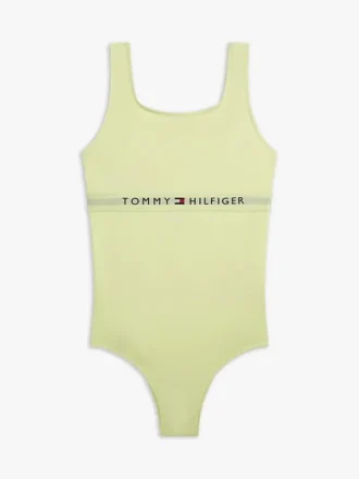 Maillot de bain à col carré et logo pour enfants