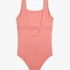 Maillot de bain à col carré et logo pour enfants Maillot de bain à col carré et logo pour enfants
