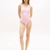 Maillot de bain dos nu à monogramme script sur l’ensemble Maillot de bain dos nu à monogramme script sur l’ensemble