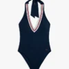 Maillot de bain dos nu à rayures emblématiques Maillot de bain dos nu à rayures emblématiques