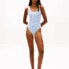 Maillot de bain à encolure dégagée et monogramme script sur l’ensemble Maillot de bain à encolure dégagée et monogramme script sur l’ensemble