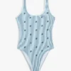 Maillot de bain à encolure dégagée et monogramme script sur l’ensemble Maillot de bain à encolure dégagée et monogramme script sur l’ensemble