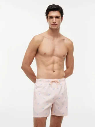 Maillot de bain rayé avec monogramme en script, 12,7 cm