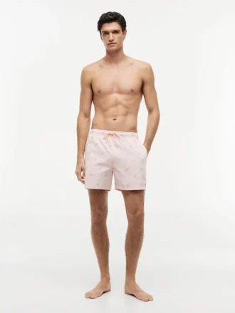 Maillot de bain rayé avec monogramme en script, 12,7 cm