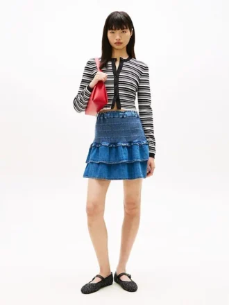 Mini-jupe à volants en chambray Tommy Jeans