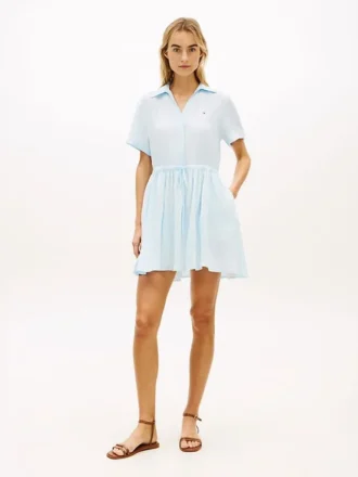 Mini-robe chemise en lin Mini-robe chemise en lin