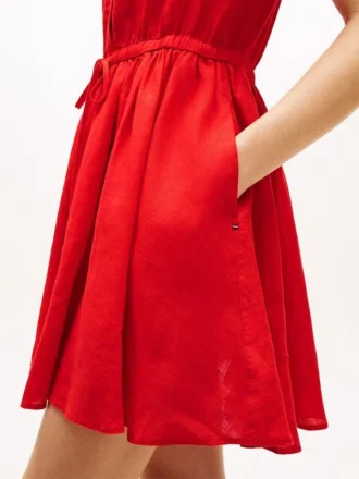 Mini-robe chemise en lin