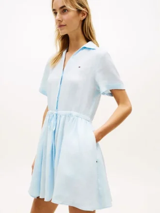 Mini-robe chemise en lin Mini-robe chemise en lin