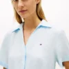 Mini-robe chemise en lin