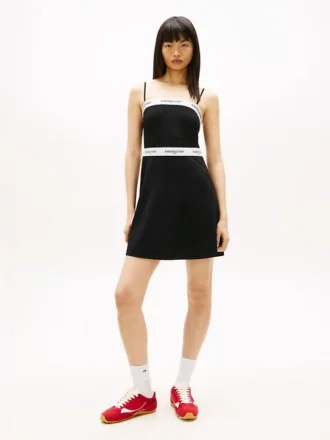 Mini-robe en ponte avec bandeau logo Tommy Jeans