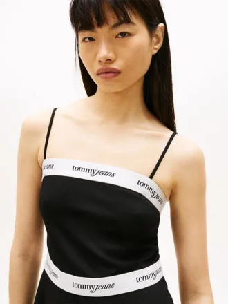 Mini-robe en ponte avec bandeau logo Tommy Jeans