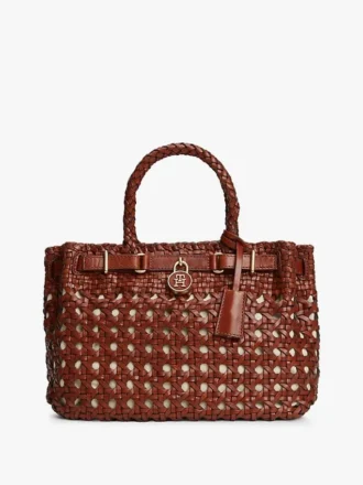 Mini sac fourre-tout en cuir tressé