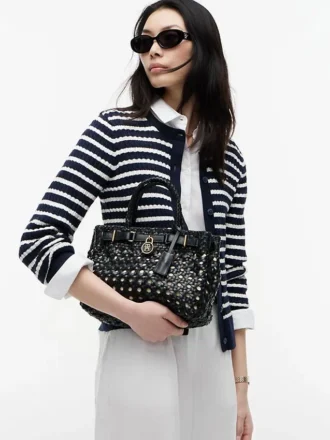 Mini sac fourre-tout en cuir tressé