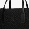 Mini sac fourre-tout en nylon avec monogramme surpiqué Mini sac fourre-tout en nylon avec monogramme surpiqué