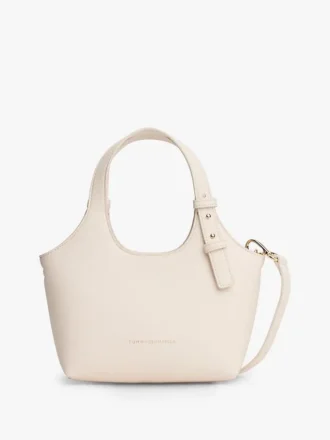 Mini sac fourre-tout grainé avec logo métallisé