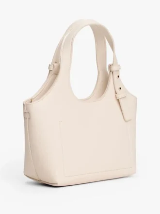 Mini sac fourre-tout grainé avec logo métallisé