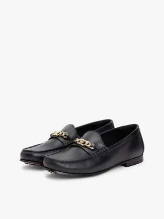 Mocassins en cuir à maillons