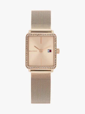 Montre à cadran carré rehaussé de cristaux de 21,3 mm Montre à cadran carré rehaussé de cristaux de 21,3 mm