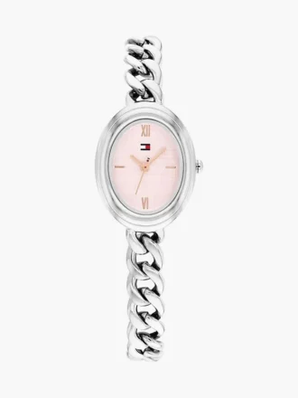 Montre à chaîne avec cadran ovale texturé de 27 mm