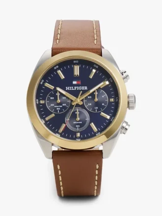Montre chronographe à bracelet en cuir de 40 mm Montre chronographe à bracelet en cuir de 40 mm