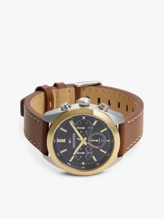 Montre chronographe à bracelet en cuir de 40 mm Montre chronographe à bracelet en cuir de 40 mm