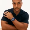 Montre de sport 46 mm avec bracelet en silicone